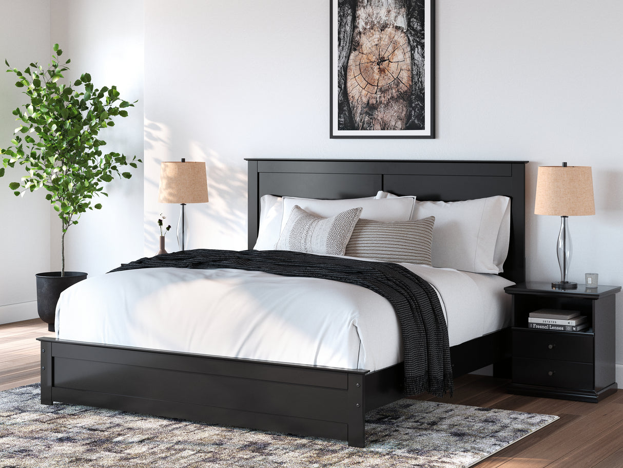Furniture City - MS - Ashley Furniture - Maribel Bedroom - King Panel Bed / Black - B138B57