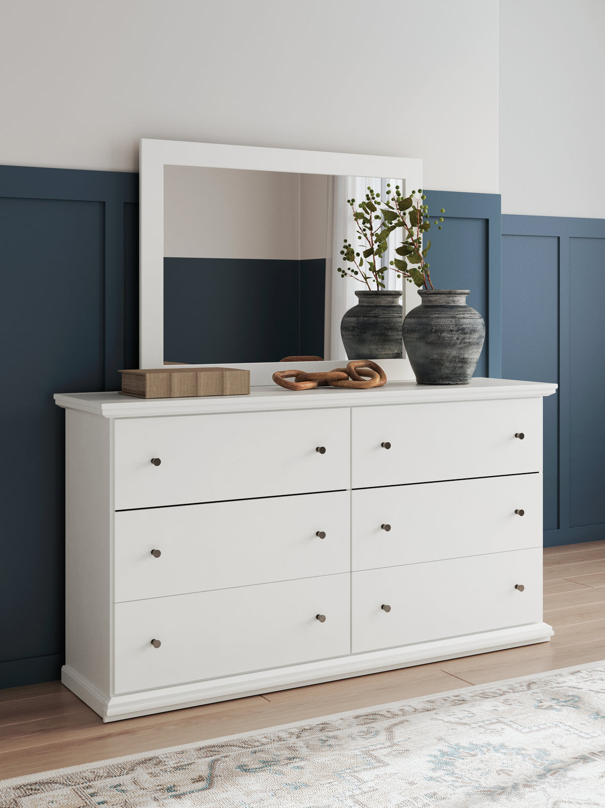 Furniture City - MS - Ashley Furniture - Bostwick Shoals Bedroom - Dresser and Mirror / White - B139B40