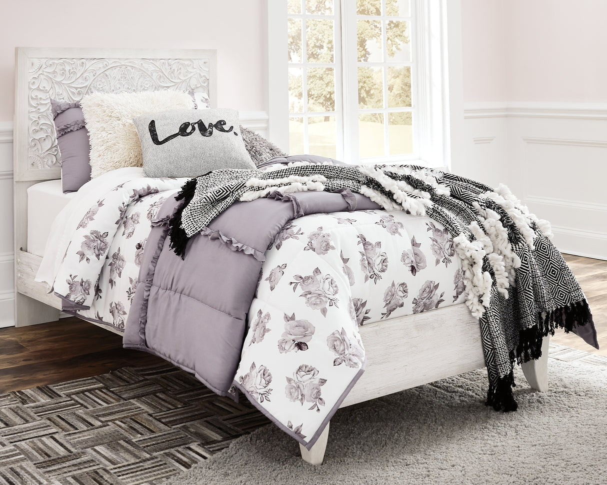 Furniture City - MS - Ashley Furniture - Paxberry Bedroom - Twin Panel Bed / Whitewash - B181B1