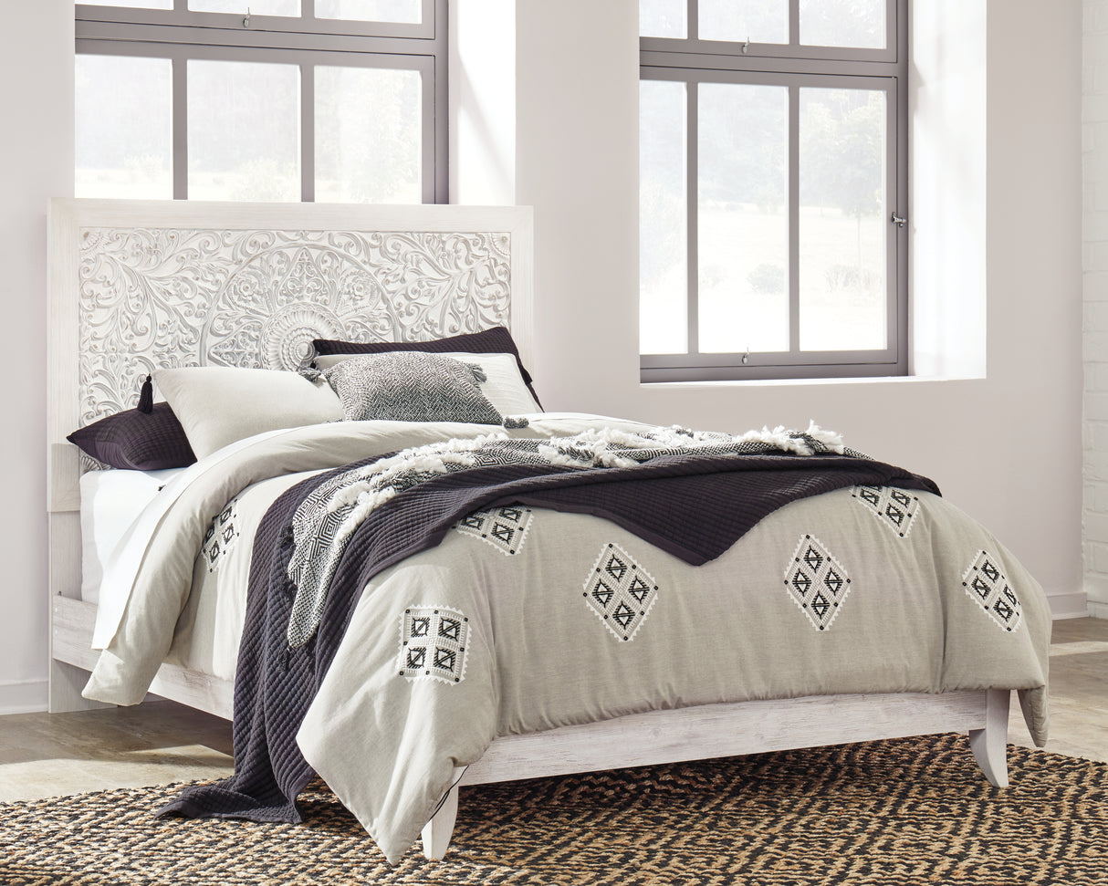 Furniture City - MS - Ashley Furniture - Paxberry Bedroom - Queen Panel Bed / Whitewash - B181B6