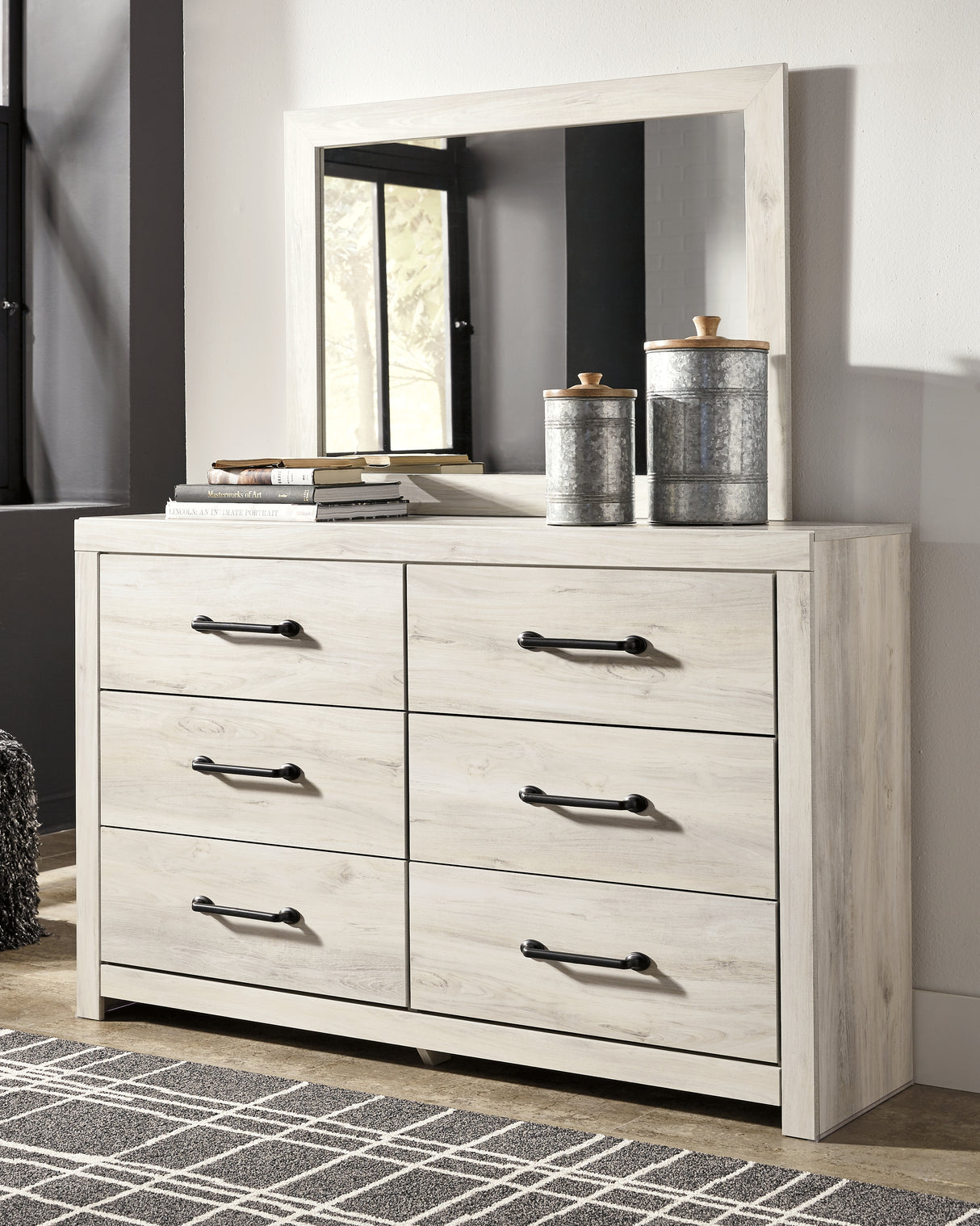 Furniture City - MS - Ashley Furniture - Cambeck Bedroom - Dresser and Mirror / Whitewash - B192B1