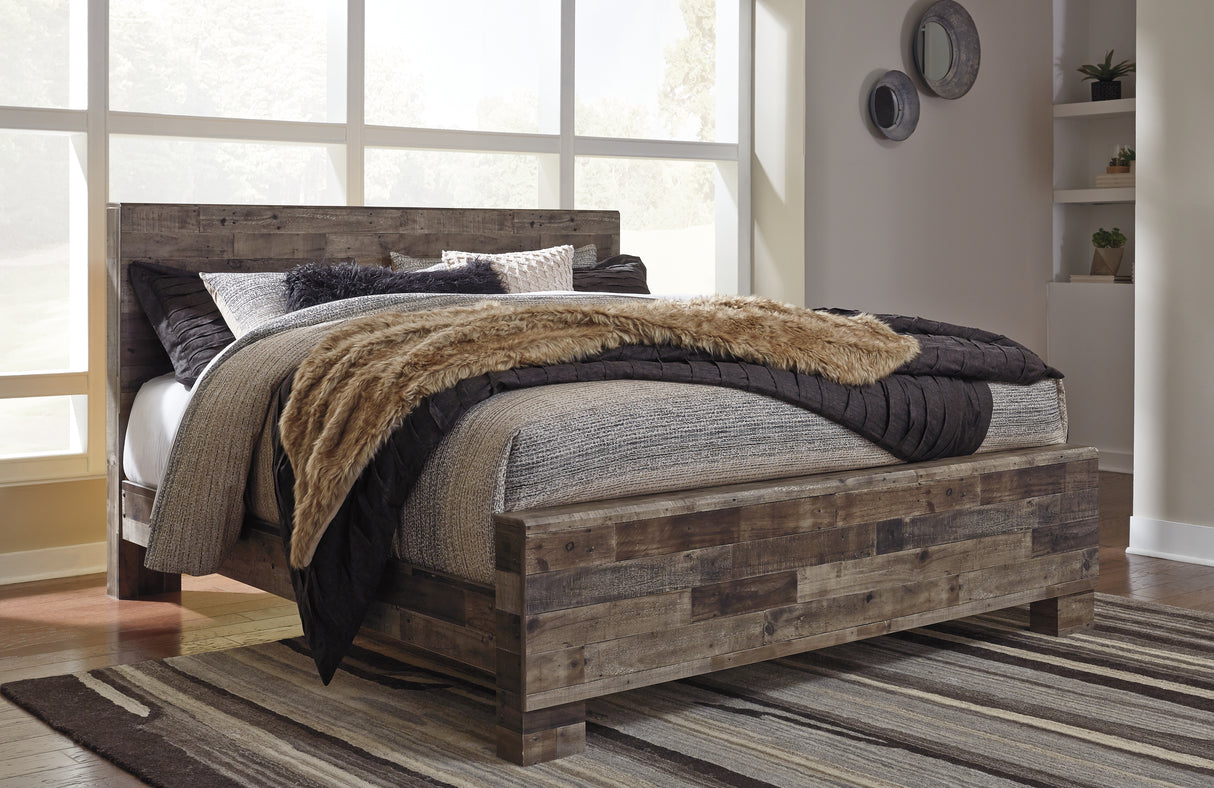 Furniture City - MS - Ashley Furniture - Derekson Bedroom - King Panel Bed / Multi Gray - B200B11