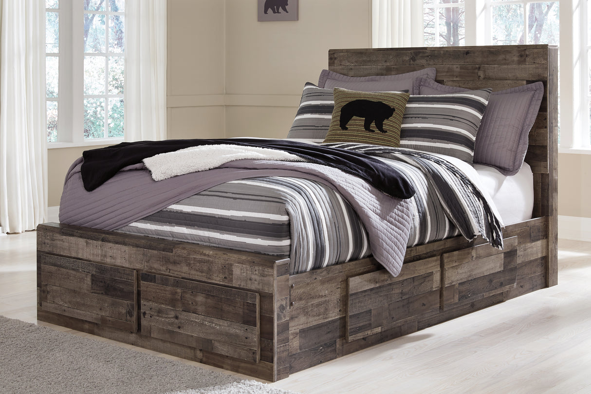 Furniture City - MS - Ashley Furniture - Derekson Bedroom - Full Panel Bed with 6 Storage Drawers / Multi Gray - B200B10