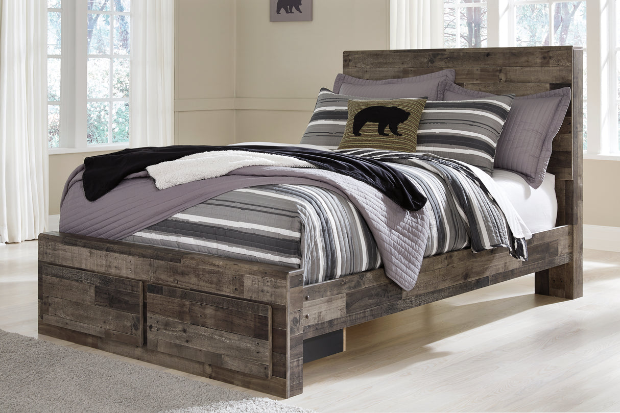 Furniture City - MS - Ashley Furniture - Derekson Bedroom - Full Panel Bed with 2 Storage Drawers / Multi Gray - B200B16