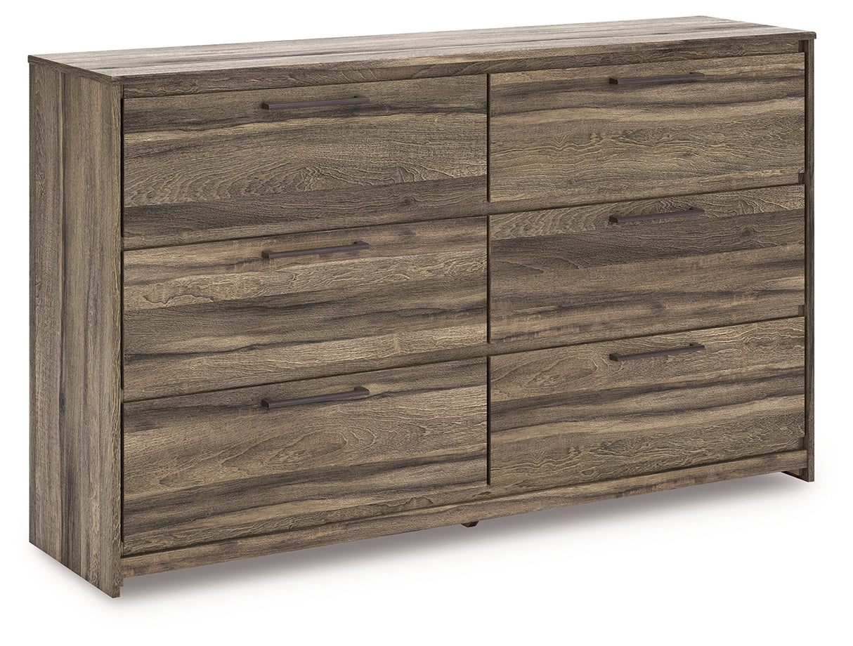 Furniture City - MS - Ashley Furniture - Elbrim Bedroom - Six Drawer Dresser / Brown - PCB2005-31