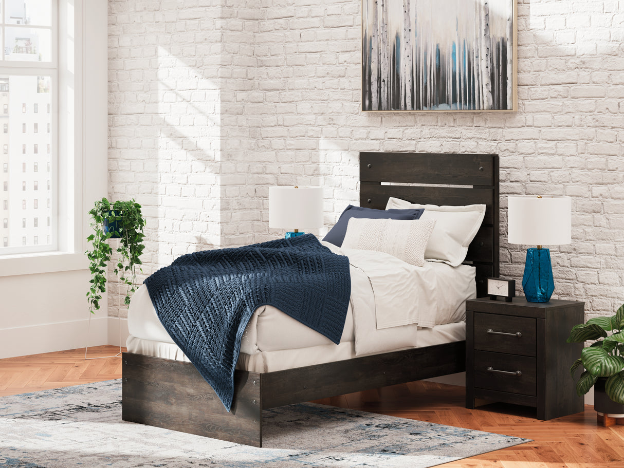 Furniture City - MS - Ashley Furniture - Hollivern Bedroom - Twin Panel Bed / Dark Gray - PCB2108B11