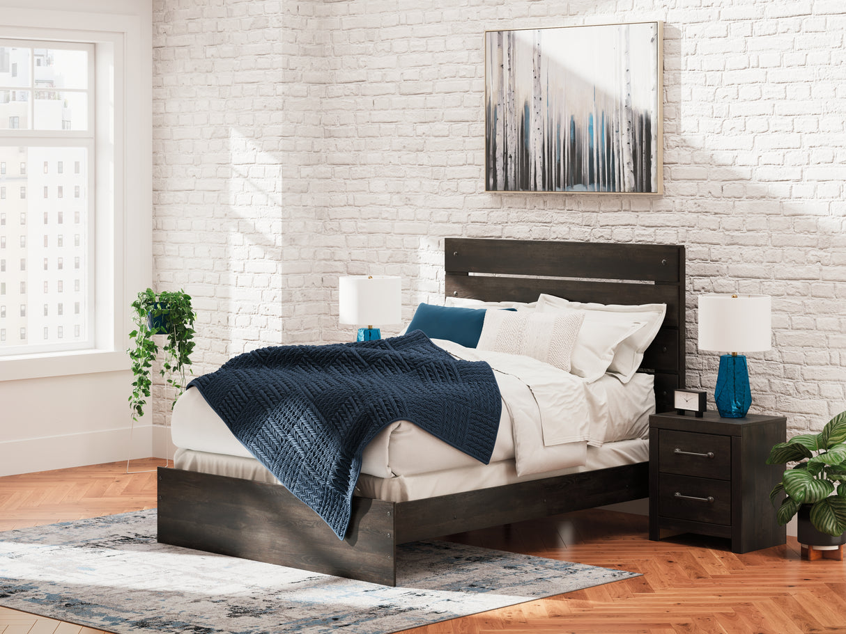 Furniture City - MS - Ashley Furniture - Hollivern Bedroom - Queen Panel Bed / Dark Gray - PCB2108B2