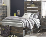 Furniture City - MS - Ashley Furniture - Drystan Bedroom - Twin Panel Bed with 4 Storage Drawers / Multi - B211B11