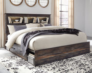 Furniture City - MS - Ashley Furniture - Drystan Bedroom - King Bookcase Bed with 4 Storage Drawers / Multi - B211B52
