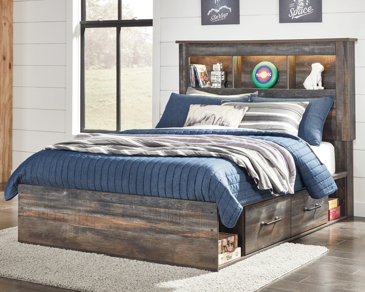 Furniture City - MS - Ashley Furniture - Drystan Bedroom - Full Bookcase Bed with 4 Storage Drawers / Multi - B211B45