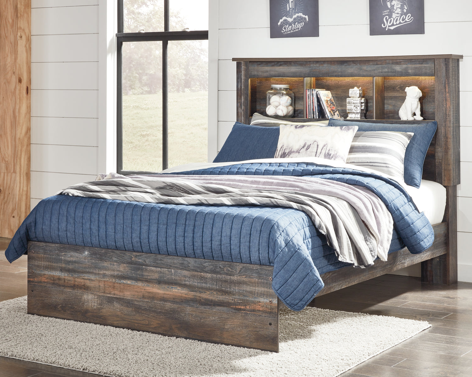 Furniture City - MS - Ashley Furniture - Drystan Bedroom - Full Bookcase Bed / Multi - B211B46