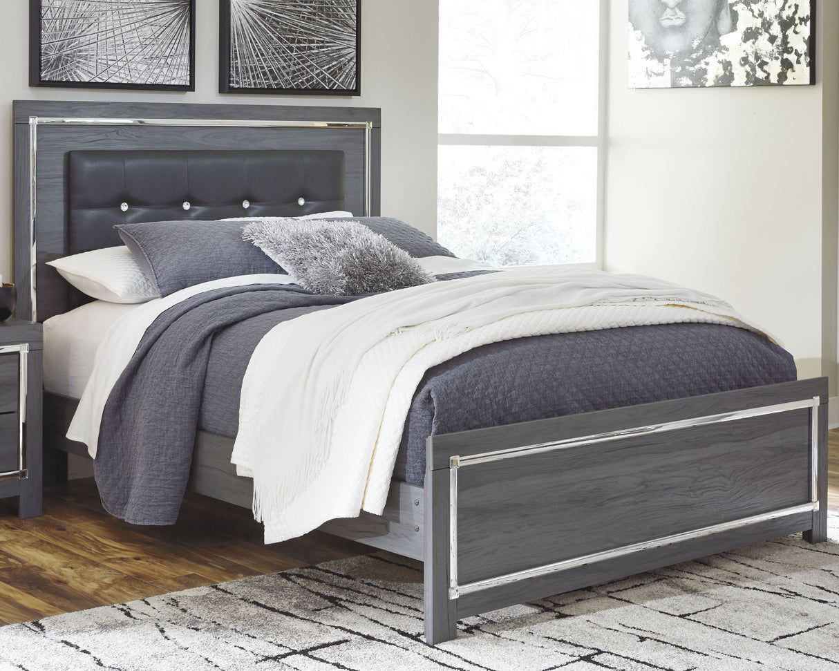 Furniture City - MS - Ashley Furniture - Lodanna Bedroom - Queen Panel Bed / Gray - B214B2