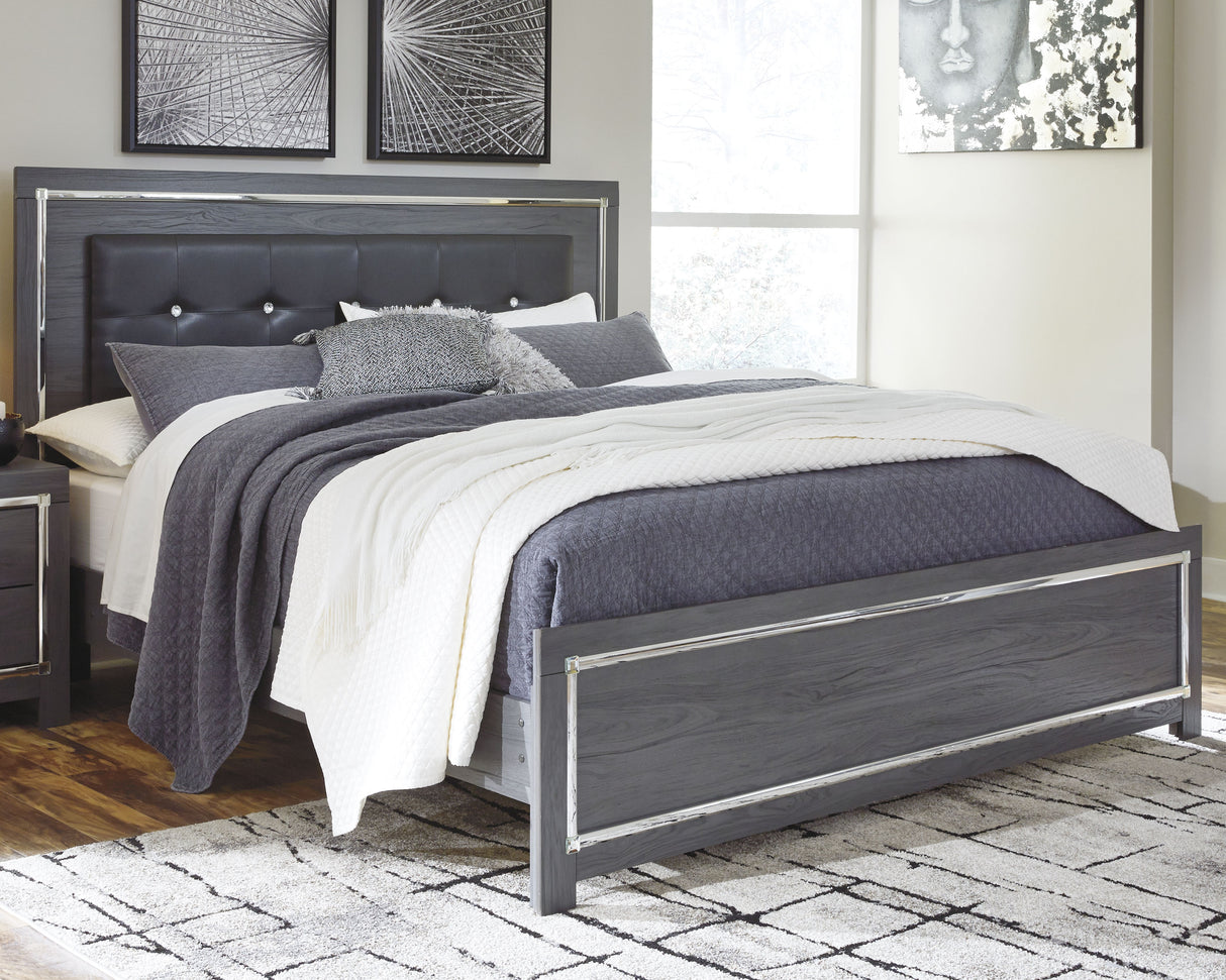 Furniture City - MS - Ashley Furniture - Lodanna Bedroom - King Panel Bed / Gray - B214B10