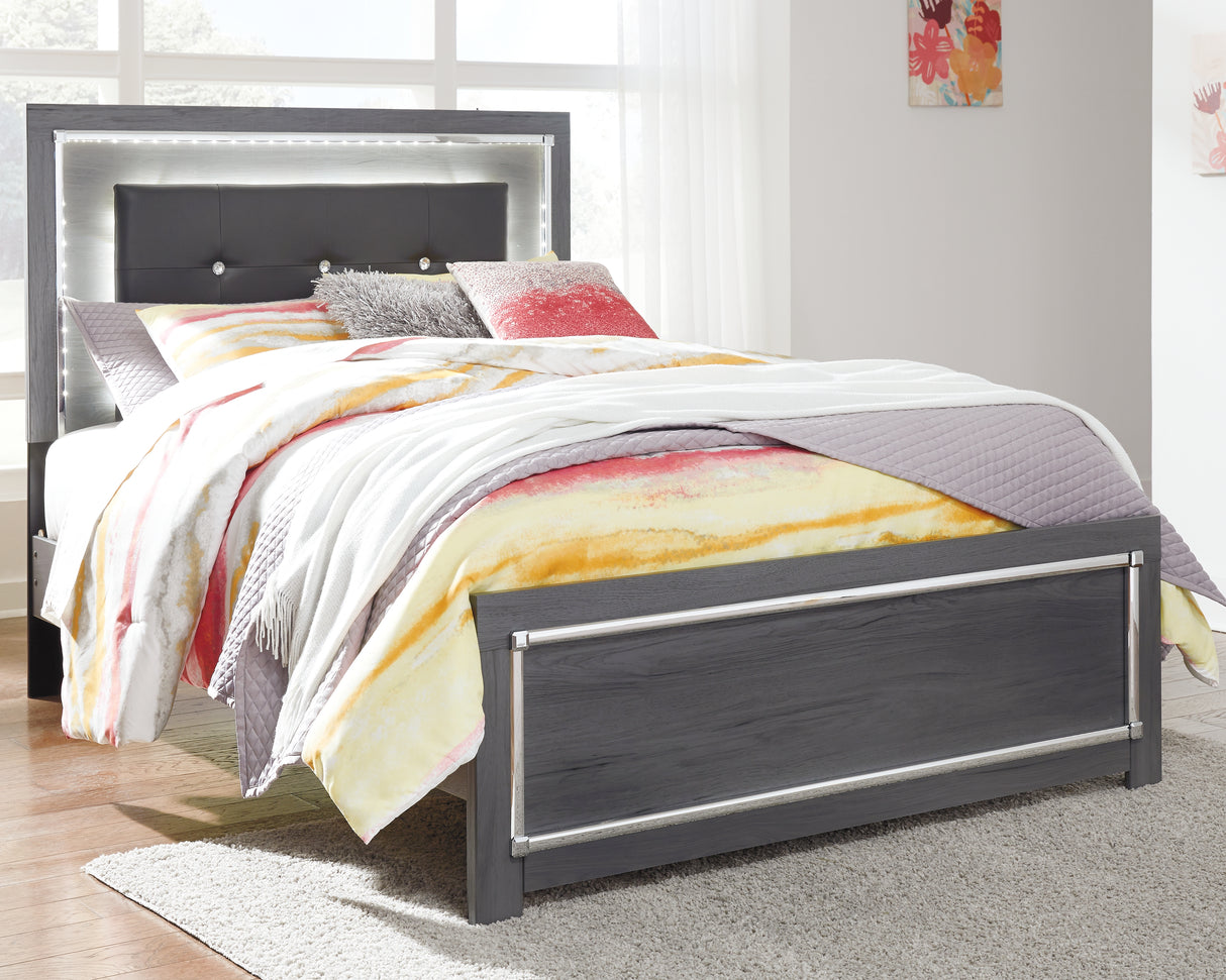 Furniture City - MS - Ashley Furniture - Lodanna Bedroom - Full Panel Bed with 2 Storage Drawers / Gray - B214B5