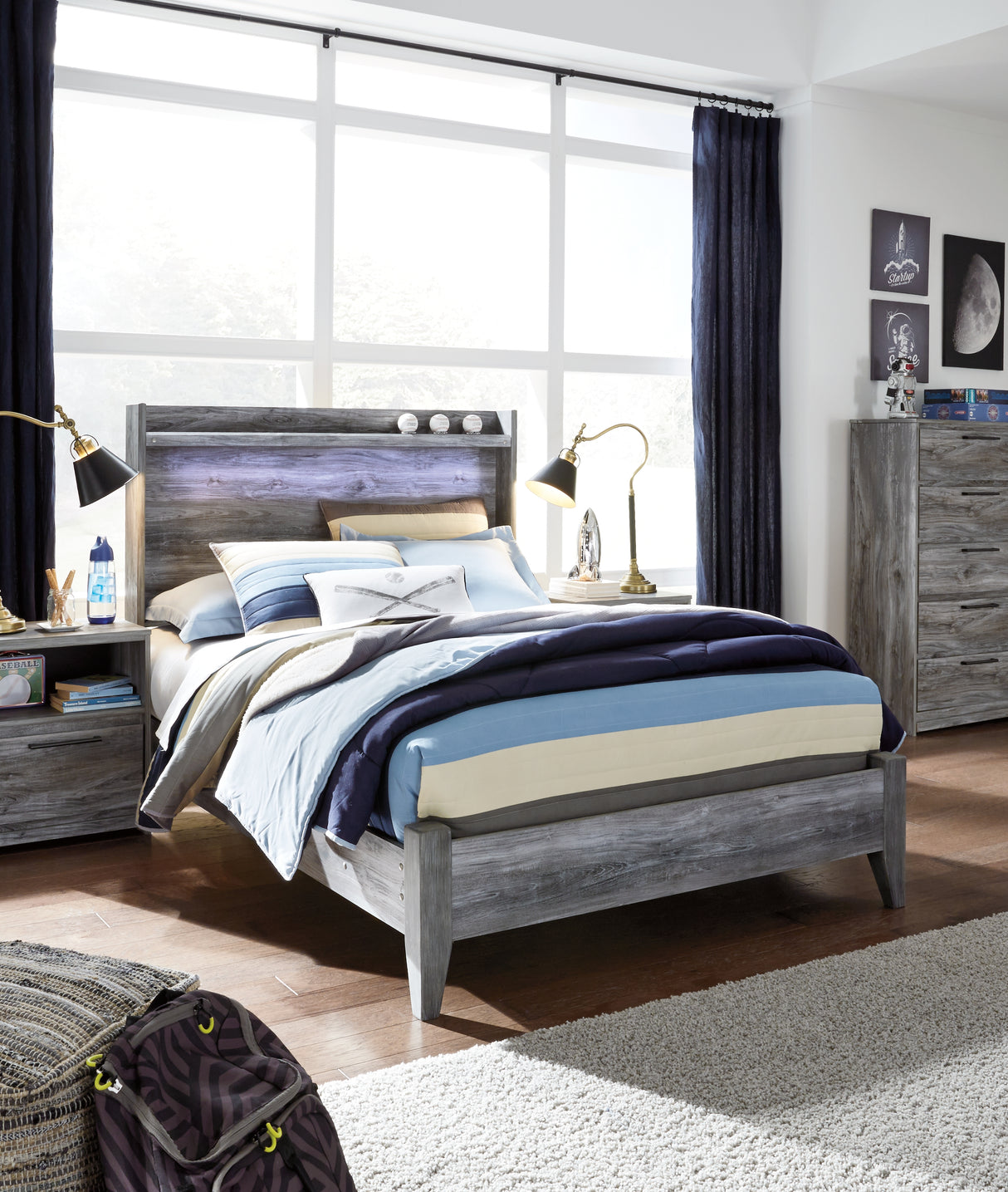 Furniture City - MS - Ashley Furniture - Baystorm Bedroom - Full Panel Bed / Gray - B221B21