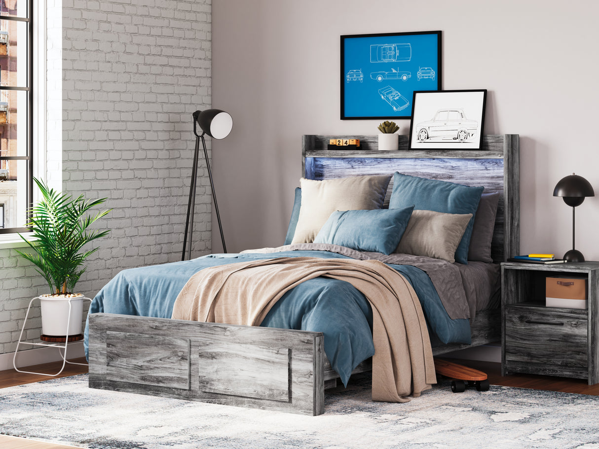 Furniture City - MS - Ashley Furniture - Baystorm Bedroom - Full Panel Bed with 2 Storage Drawers / Gray - B221B34
