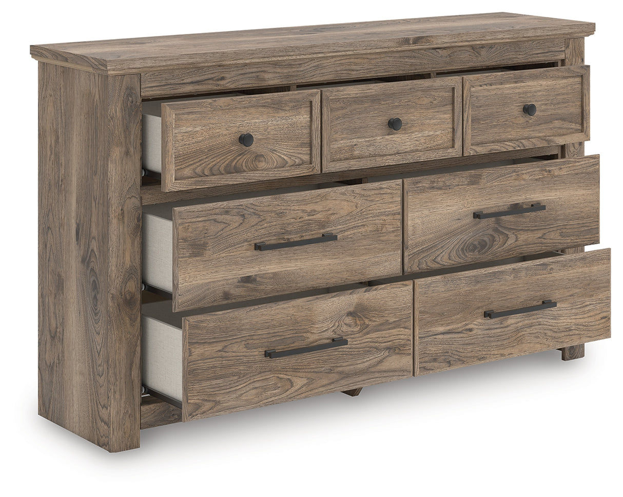 Furniture City - MS - Ashley Furniture - Rusticott Bedroom - Seven Drawer Dresser / Brown - PCB2260-31