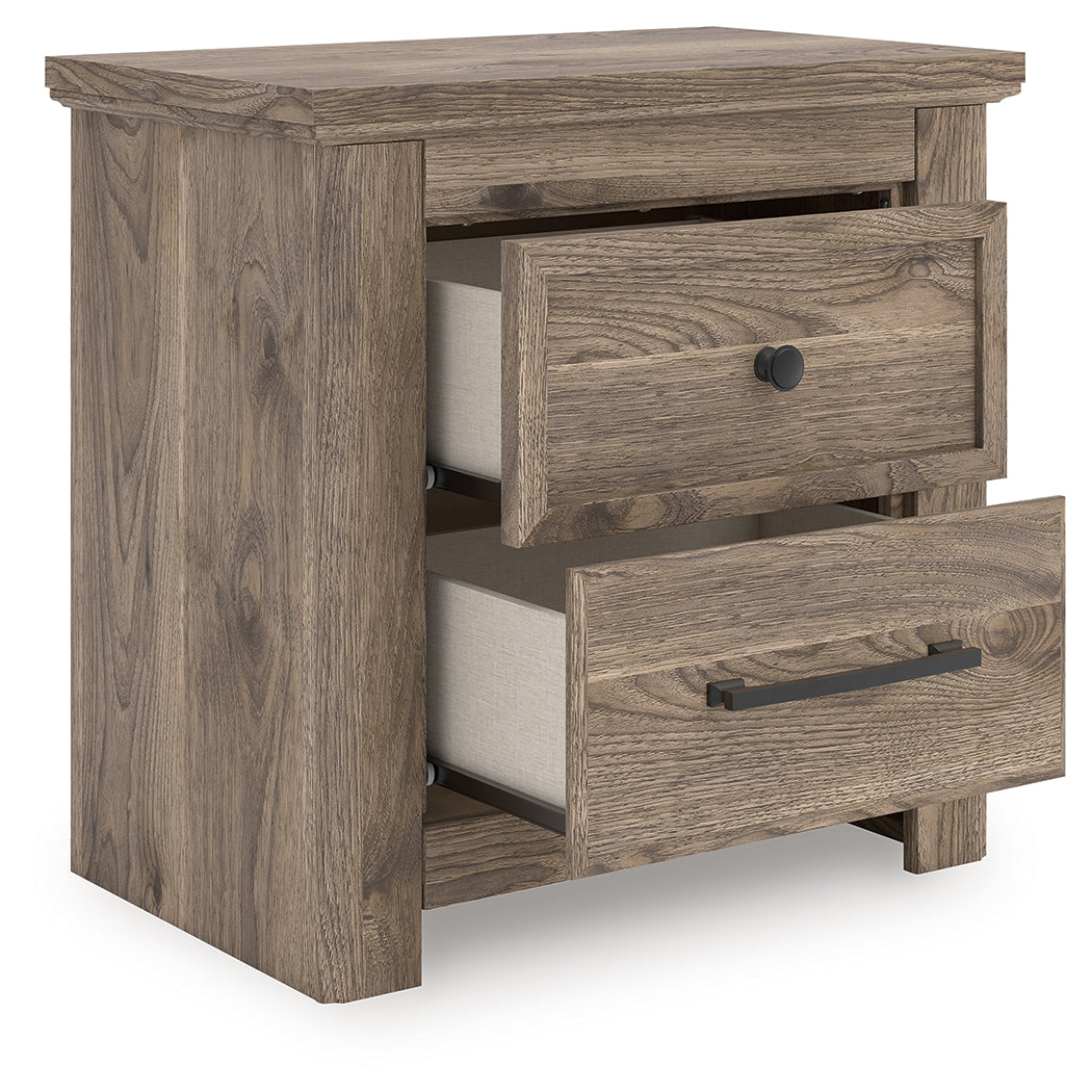 Furniture City - MS - Ashley Furniture - Rusticott Bedroom - Two Drawer Night Stand / Brown - PCB2260-92
