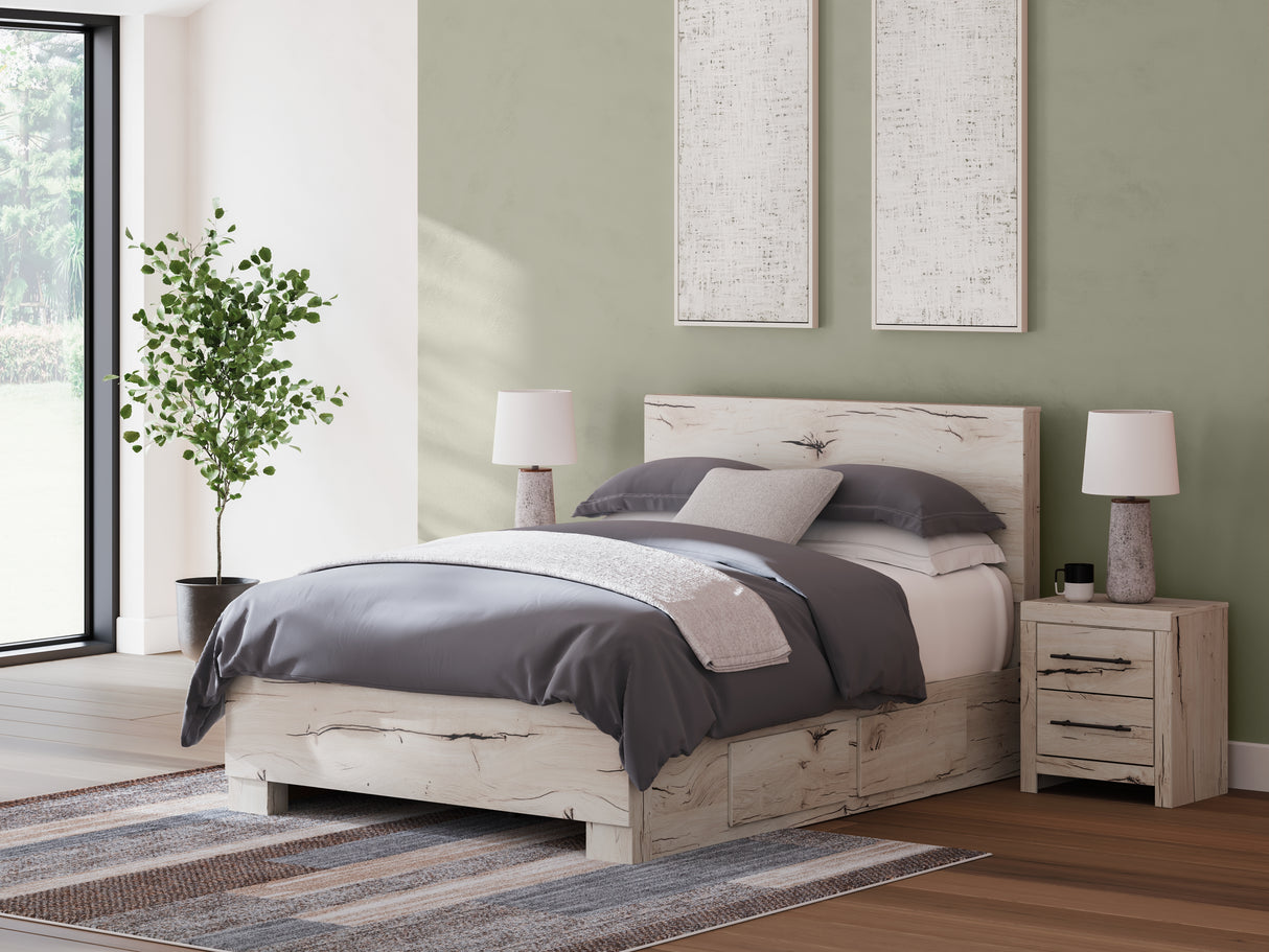 Furniture City - MS - Ashley Furniture - Lawroy Bedroom - Queen Panel Bed with Storage / Light Natural - B2310B8