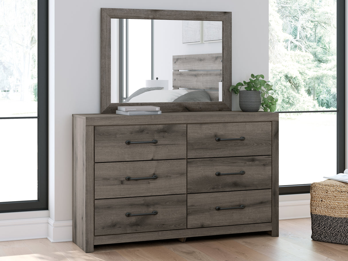 Furniture City - MS - Ashley Furniture - Graystorm Bedroom - Dresser and Mirror / Brown Gray - PCB2405B1