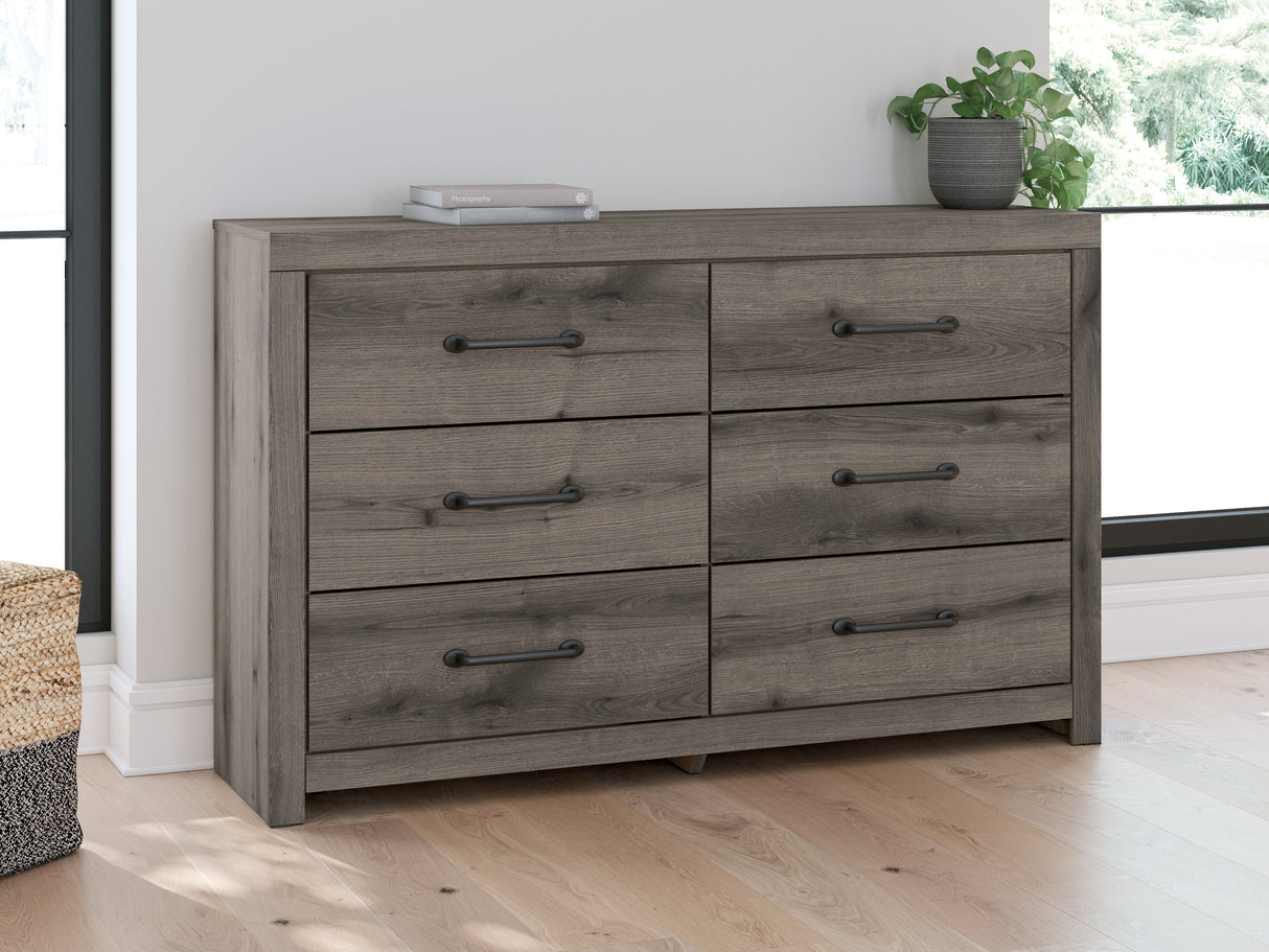 Furniture City - MS - Ashley Furniture - Graystorm Bedroom - Six Drawer Dresser / Brown Gray - PCB2405-31