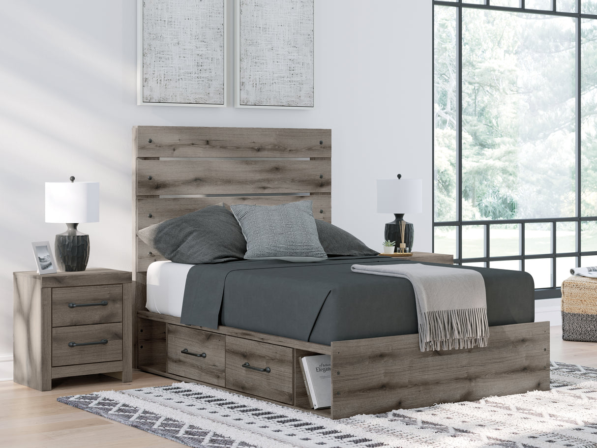 Furniture City - MS - Ashley Furniture - Graystorm Bedroom - Full Panel Storage Bed / Brown Gray - PCB2405B16
