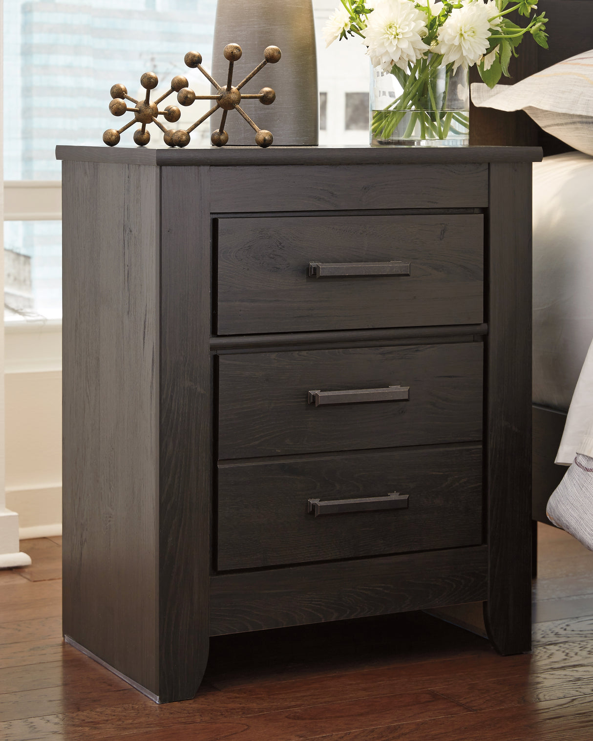 Furniture City - MS - Ashley Furniture - Brinxton Bedroom - Two Drawer Night Stand / Charcoal - B249-92