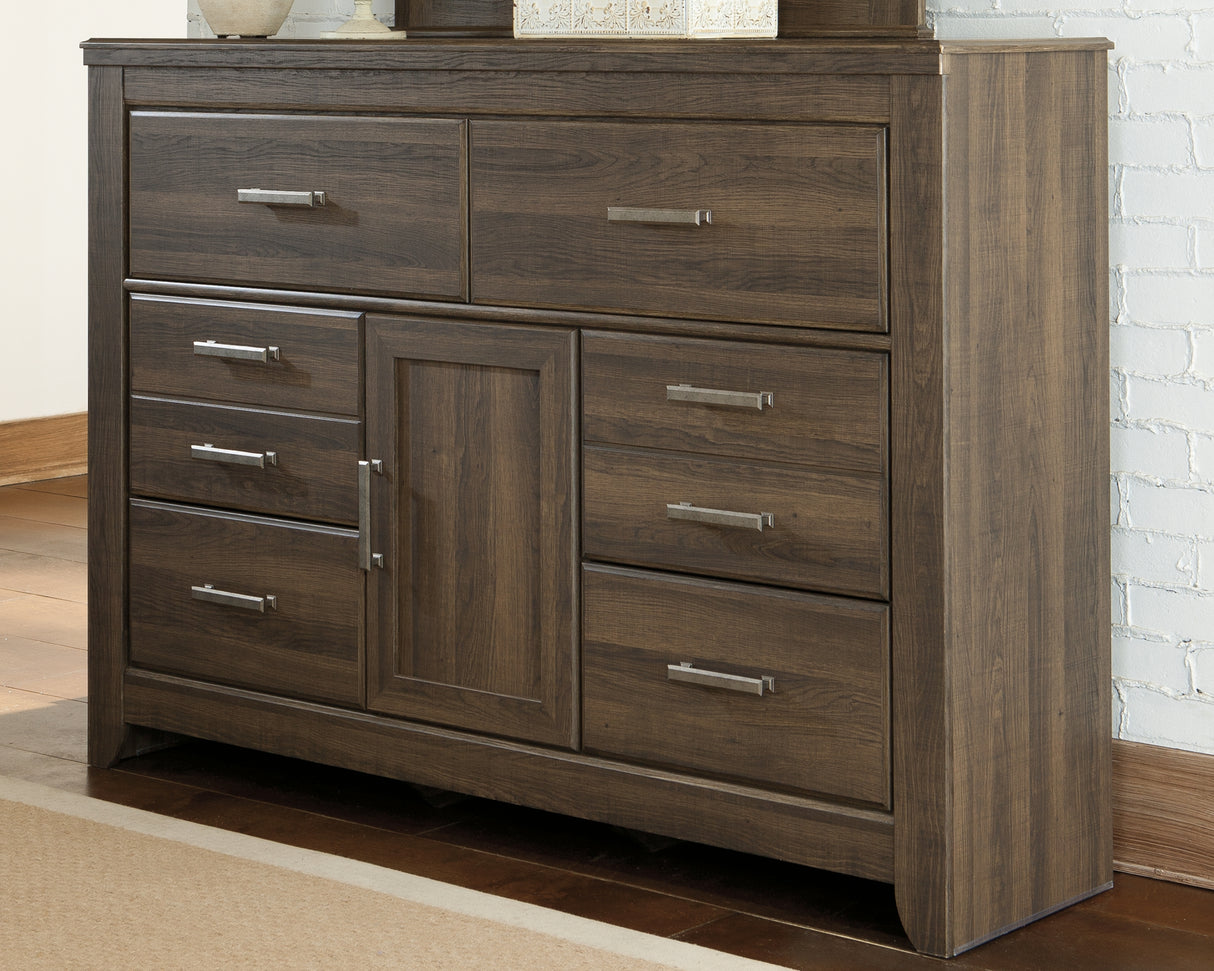 Furniture City - MS - Ashley Furniture - Juararo Bedroom - Six Drawer Dresser / Dark Brown - B251-31