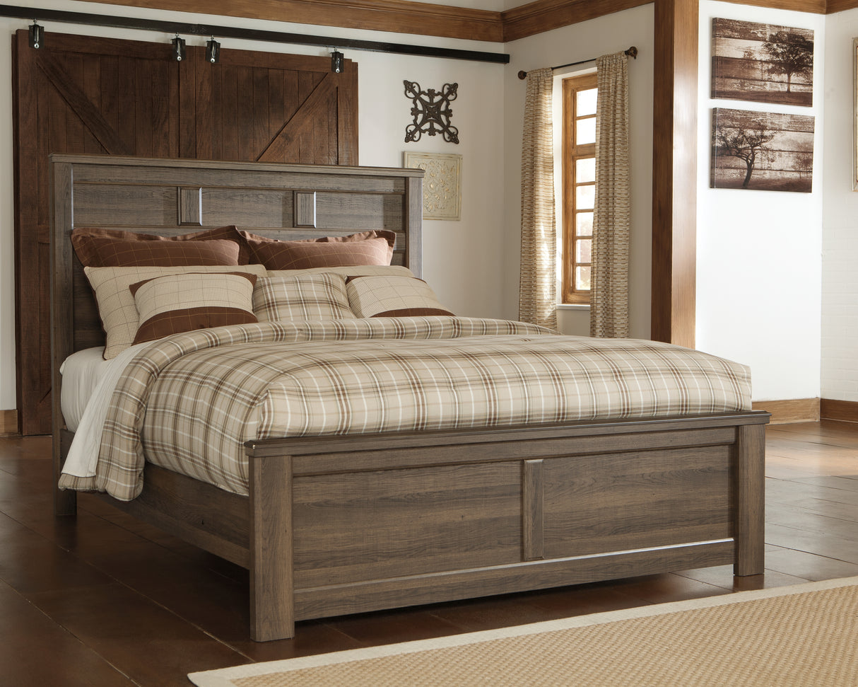 Furniture City - MS - Ashley Furniture - Juararo Bedroom - Queen Panel Bed / Dark Brown - B251B6
