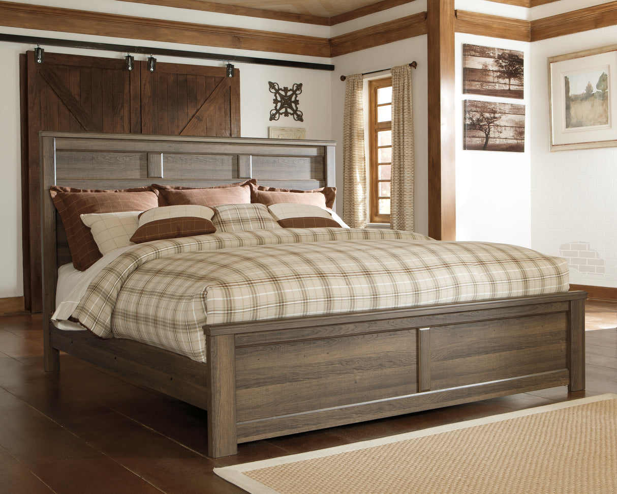 Furniture City - MS - Ashley Furniture - Juararo Bedroom - King Panel Bed / Dark Brown - B251B9