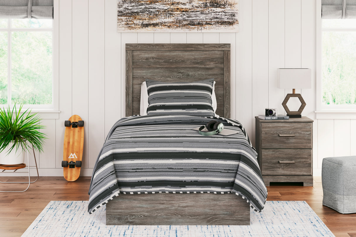 Furniture City - MS - Ashley Furniture - Ralinksi Bedroom - Twin Panel Bed / Gray - B2587B11