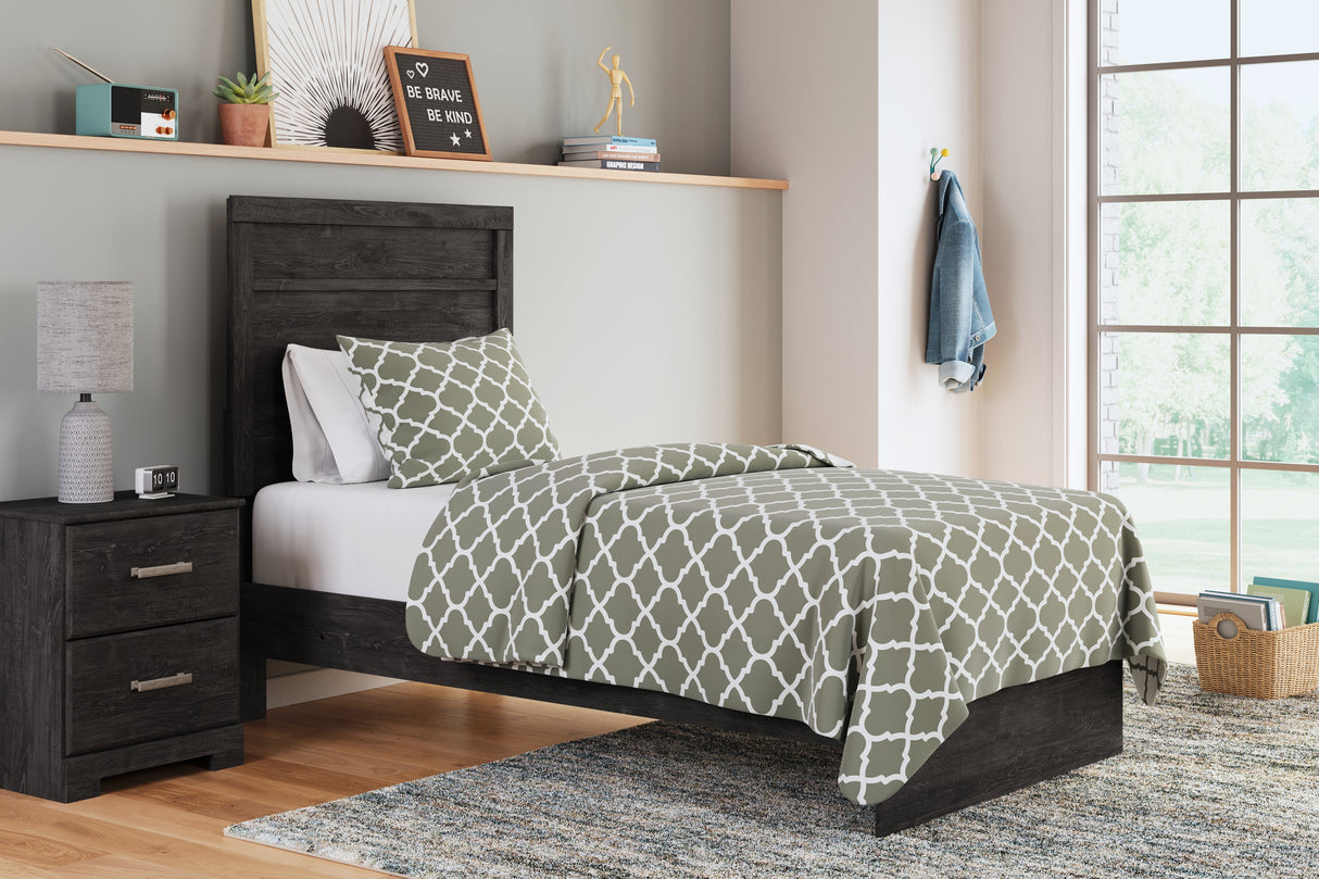 Furniture City - MS - Ashley Furniture - Belachime Bedroom - Twin Panel Bed / Charcoal - B2589B11