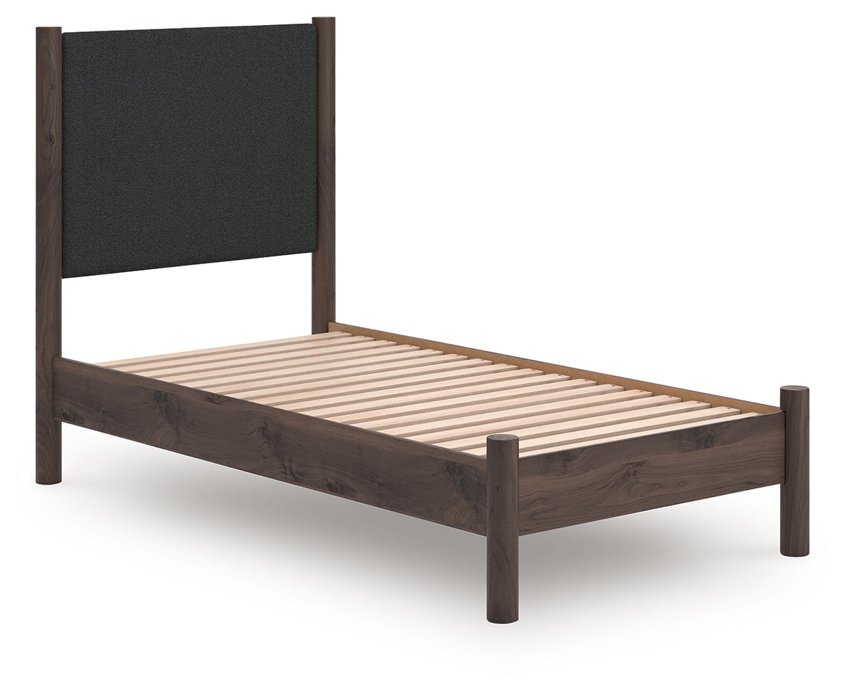 Furniture City - MS - Ashley Furniture - Pamytta Bedroom - Twin Upholstered Panel Platform Bed / Brown - PCB2614B8