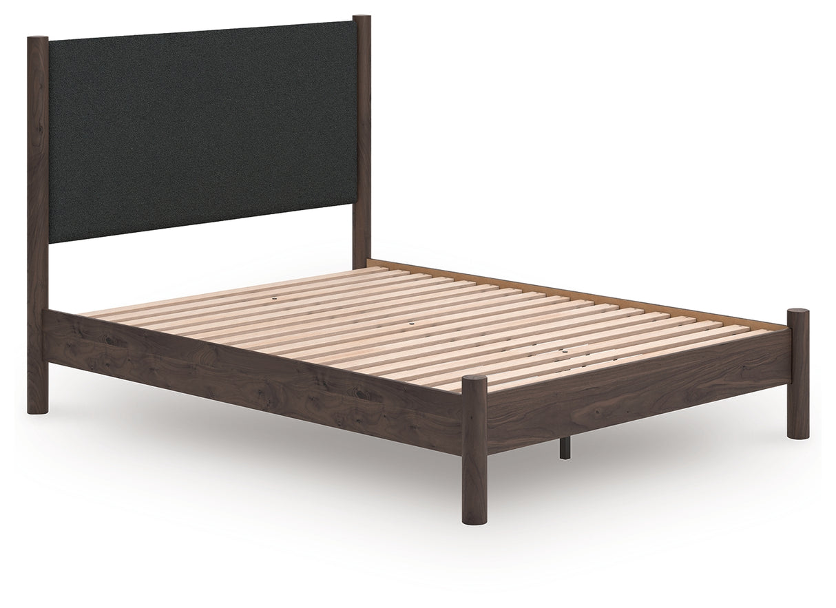 Furniture City - MS - Ashley Furniture - Pamytta Bedroom - Queen Upholstered Panel Platform Bed / Brown - PCB2614B12