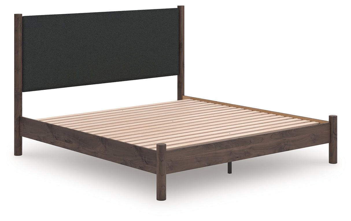 Furniture City - MS - Ashley Furniture - Pamytta Bedroom - King Upholstered Panel Platform Bed / Brown - PCB2614B28