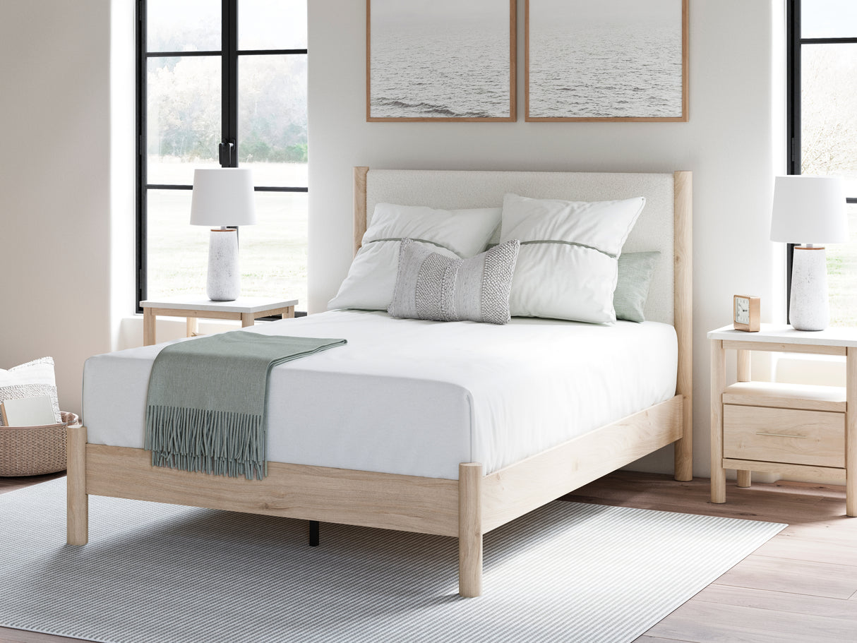 Furniture City - MS - Ashley Furniture - Cadmori Bedroom - Queen Upholstered Panel Bed / Two-tone - B2615B4