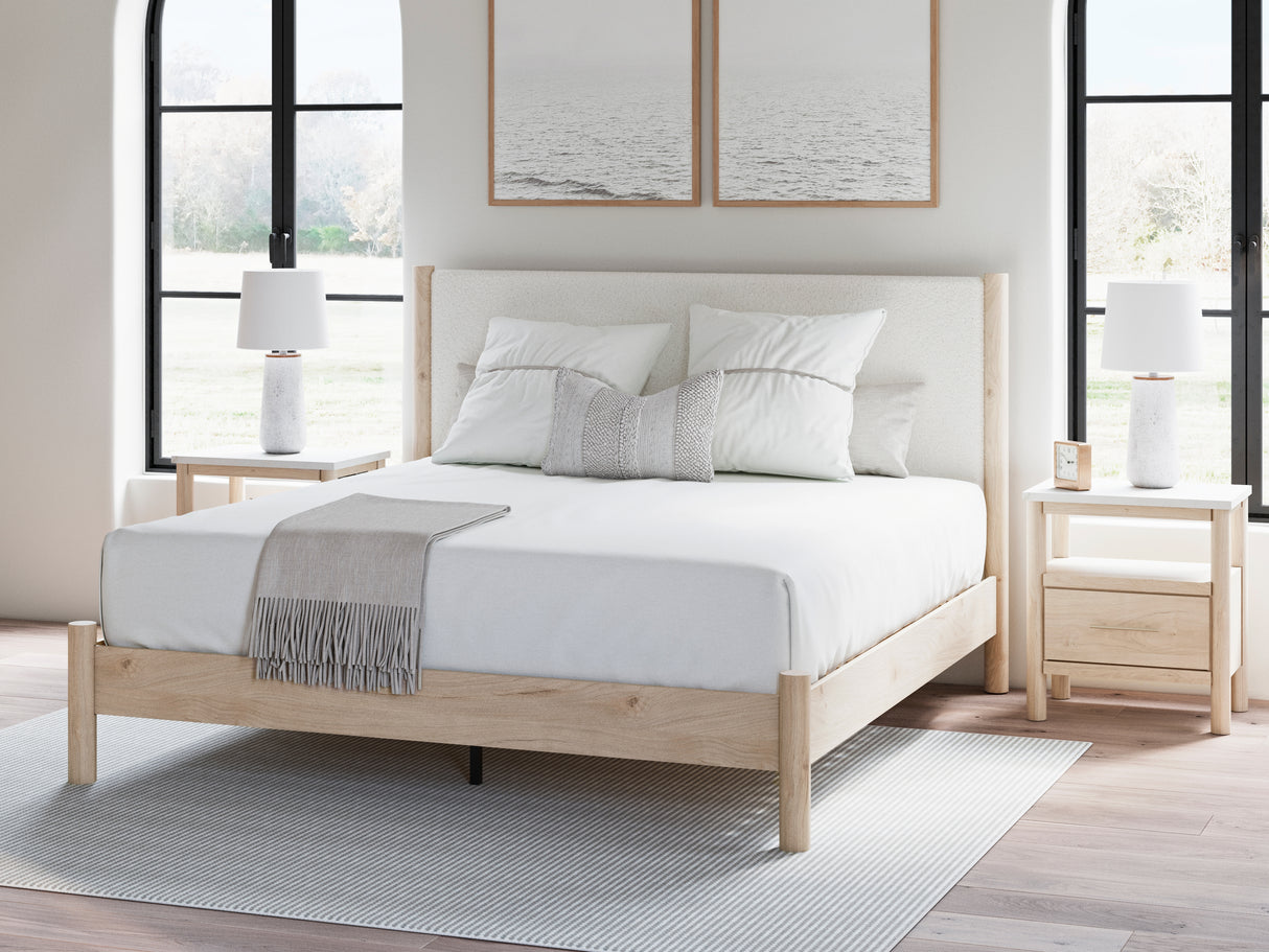 Furniture City - MS - Ashley Furniture - Cadmori Bedroom - King Upholstered Panel Bed / Two-tone - B2615B7