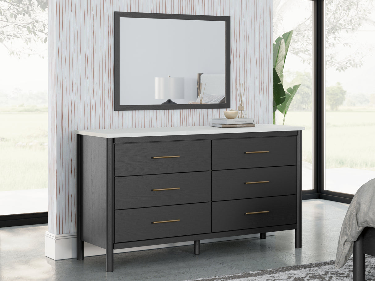 Furniture City - MS - Ashley Furniture - Cadmori Bedroom - Dresser and Mirror / Black/White - B2616B1