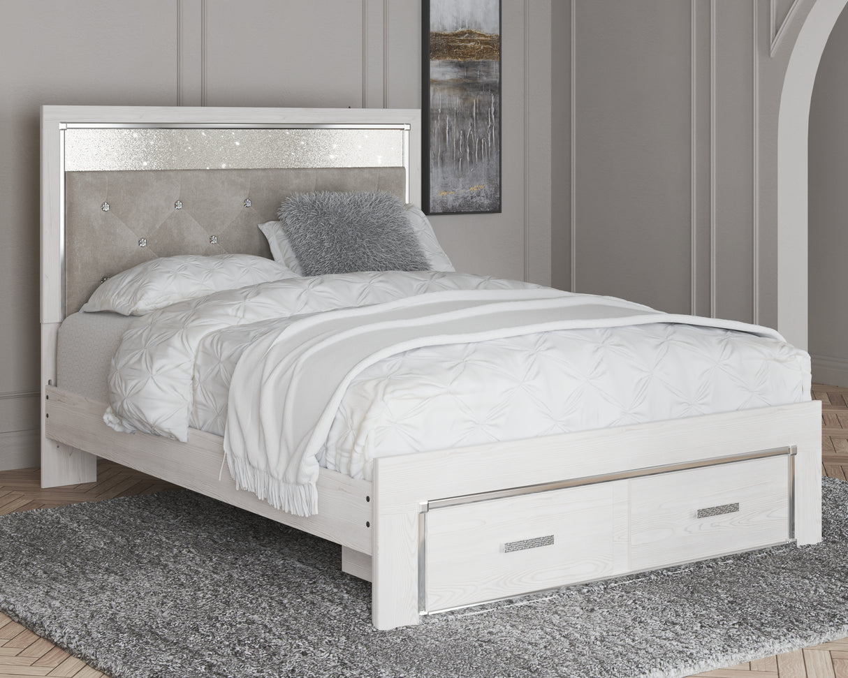 Furniture City - MS - Ashley Furniture - Altyra Bedroom - Queen Upholstered Storage Bed / White - B2640B17