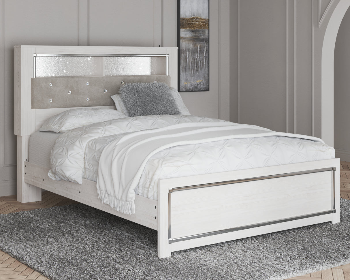 Furniture City - MS - Ashley Furniture - Altyra Bedroom - Queen Panel Bookcase Bed / White - B2640B4
