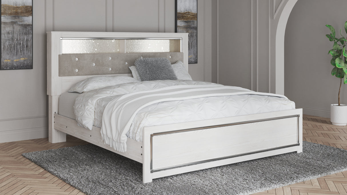 Furniture City - MS - Ashley Furniture - Altyra Bedroom - King Panel Bookcase Bed / White - B2640B5