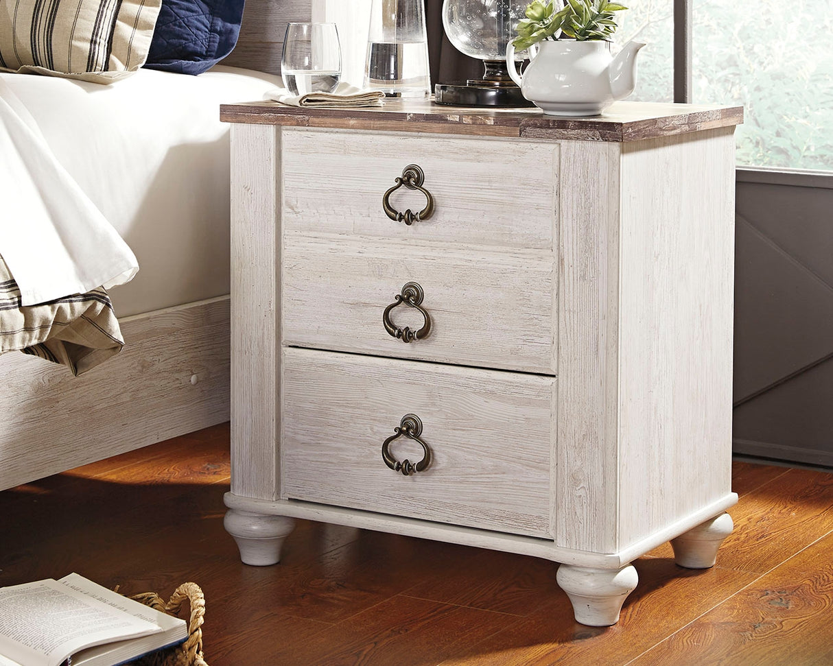 Furniture City - MS - Ashley Furniture - Willowton Bedroom - Six Drawer Dresser / Whitewash - B267-31