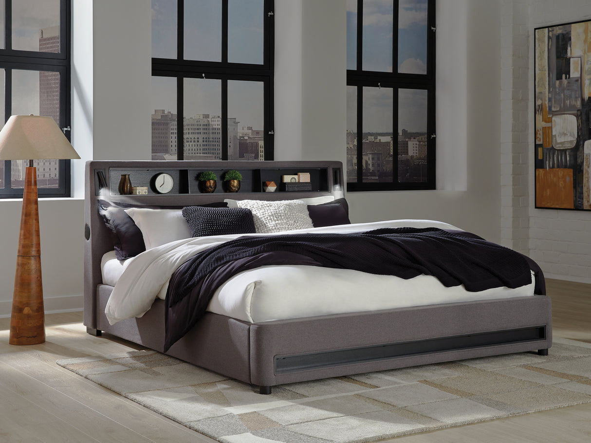 Furniture City - MS - Ashley Furniture - Verishaw Bedroom - California King Upholstered Bed / Gray - PCB2721B22