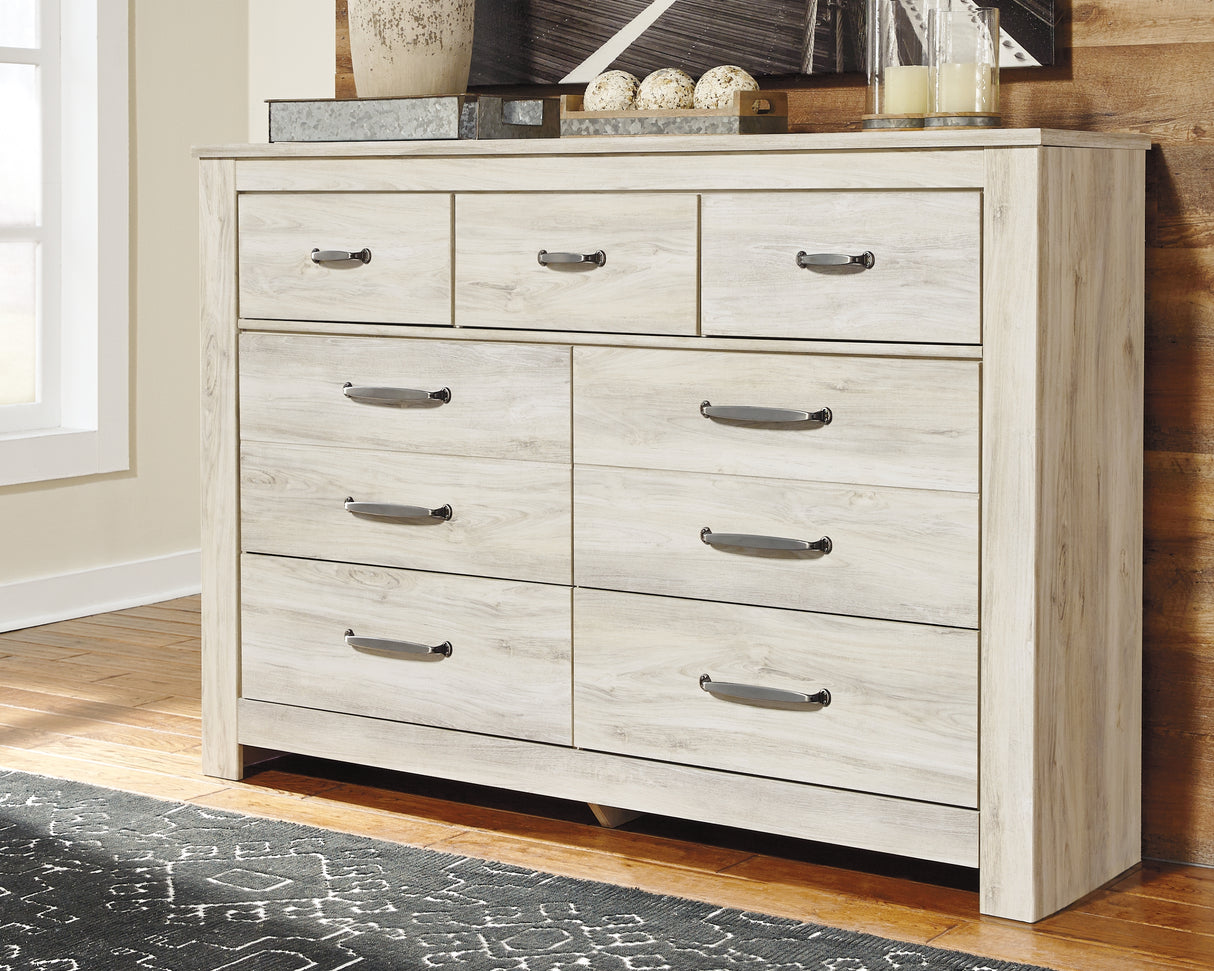 Furniture City - MS - Ashley Furniture - Bellaby Bedroom - Seven Drawer Dresser / Whitewash - B331-31