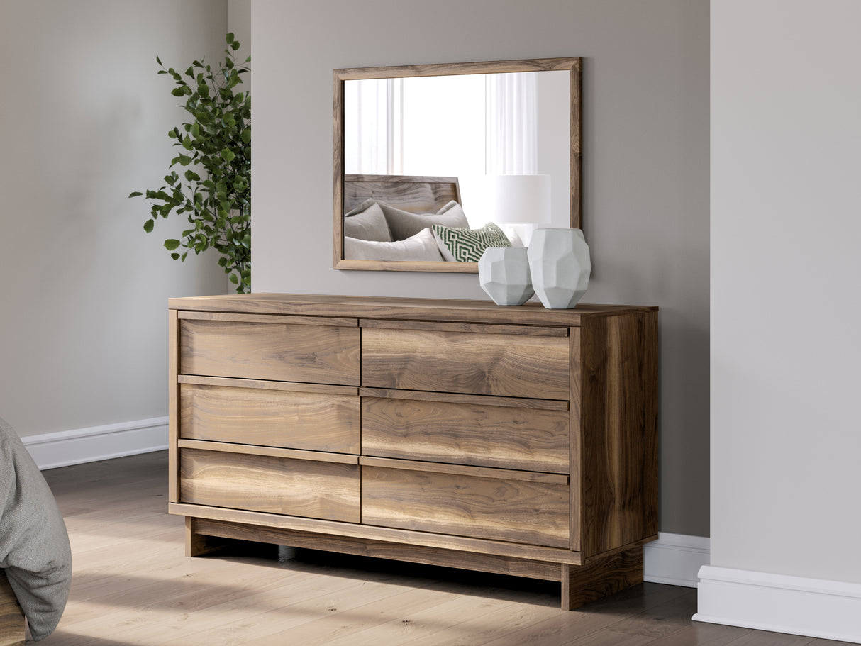 Furniture City - MS - Ashley Furniture - Chirason Bedroom - Dresser and Mirror / Brown - PCB3367B1