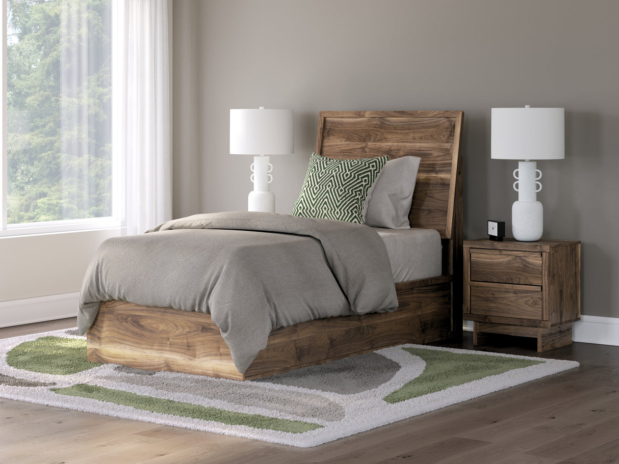 Furniture City - MS - Ashley Furniture - Chirason Bedroom - Twin Panel Bed / Brown - PCB3367B21