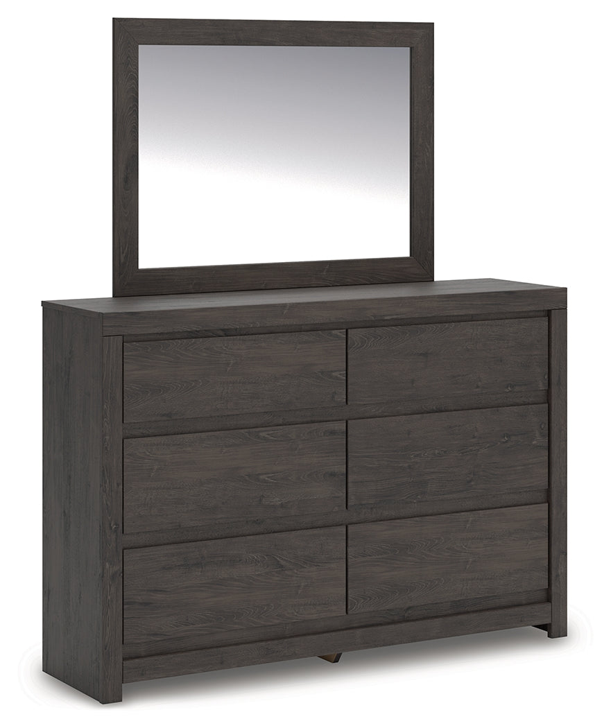 Furniture City - MS - Ashley Furniture - Fraluna Bedroom - Dresser and Mirror / Charcoal - PCB3370B1
