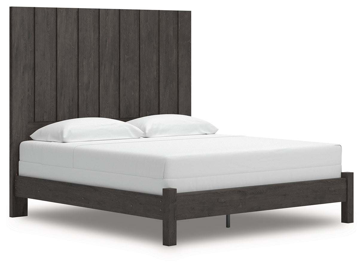 Furniture City - MS - Ashley Furniture - Fraluna Bedroom - King Panel Bed / Charcoal - PCB3370B8