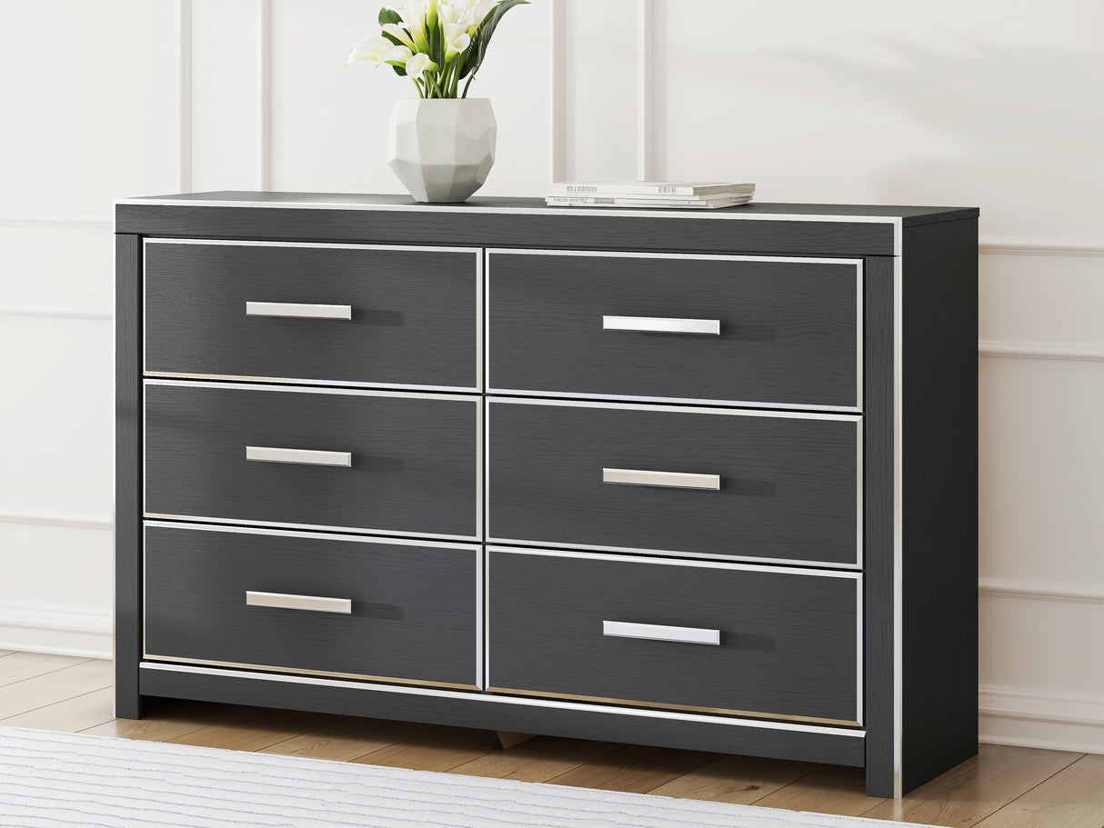 Furniture City - MS - Ashley Furniture - Zuraleus Bedroom - Six Drawer Dresser / Black - PCB3380-31