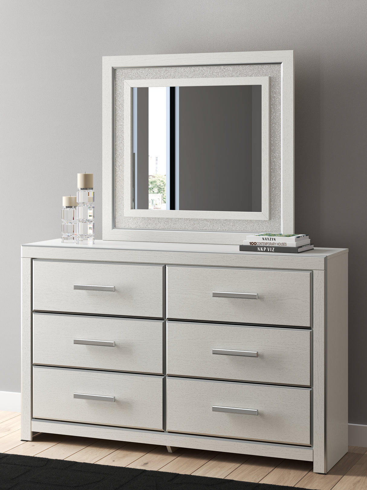 Furniture City - MS - Ashley Furniture - Zuraleus Bedroom - Dresser and Mirror / White - PCB3381B1